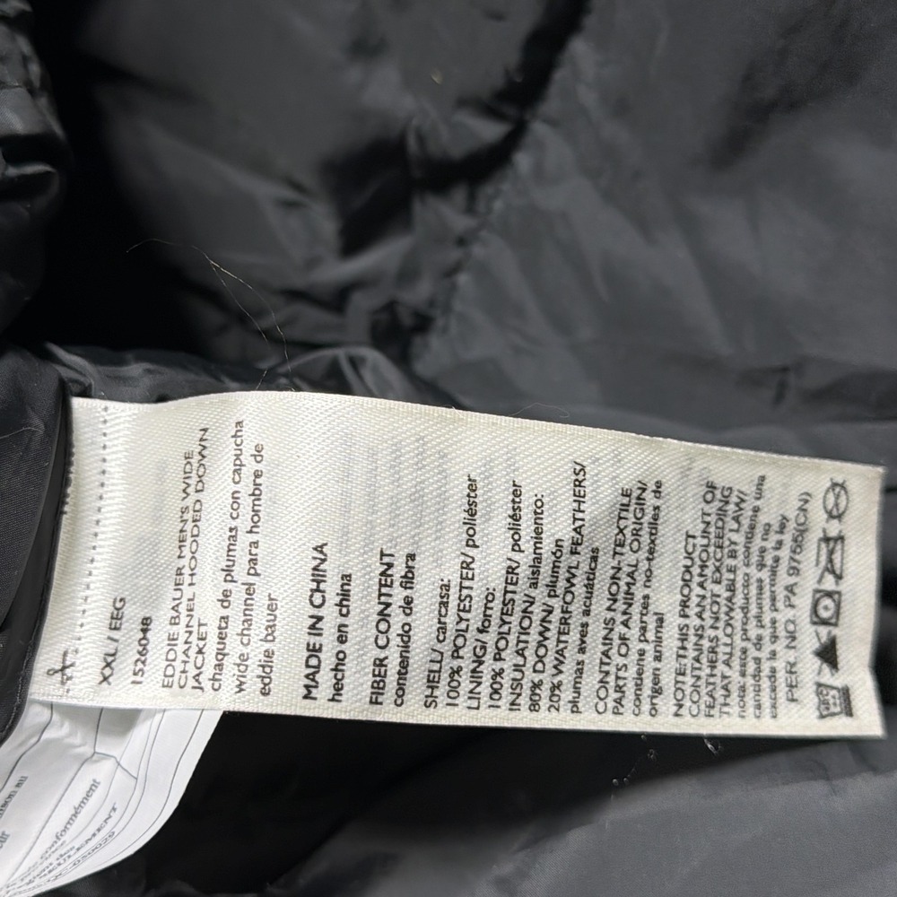 Eddie Bauer Jacket Mens 2XL Gray Hooded Down EB650 Puffer Outdoor Coat - Picture 7 of 9